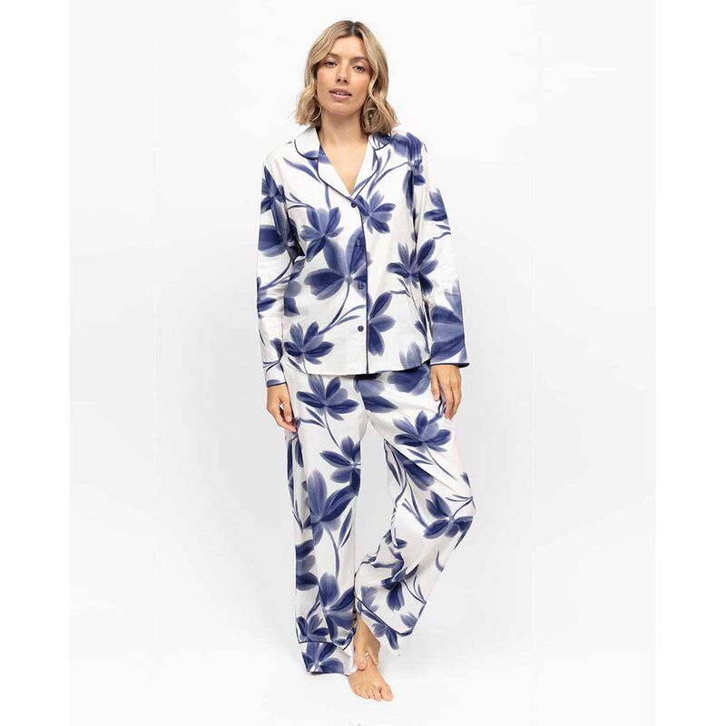 Cyberjammies Indigo Navy Floral Print L/Slv Pyjama Top image number 3